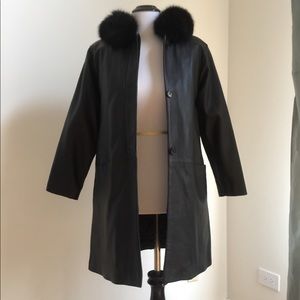 Monkey Wear Girls Black Leather Coat